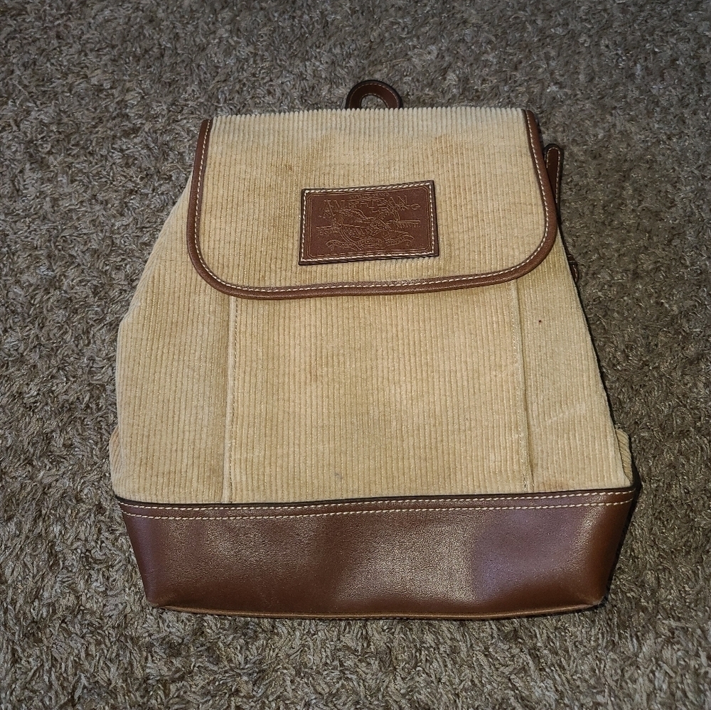 Vintage American Living Corduroy mini backpack tan - Picture 7 of 8